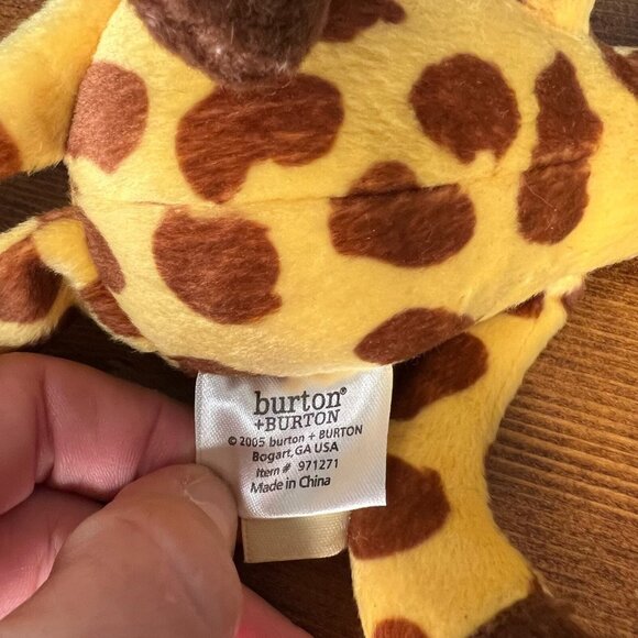Burton + Burton 2005 Geriff Giraffe yellow brown stuffed animal plush 11” - Picture 8 of 11